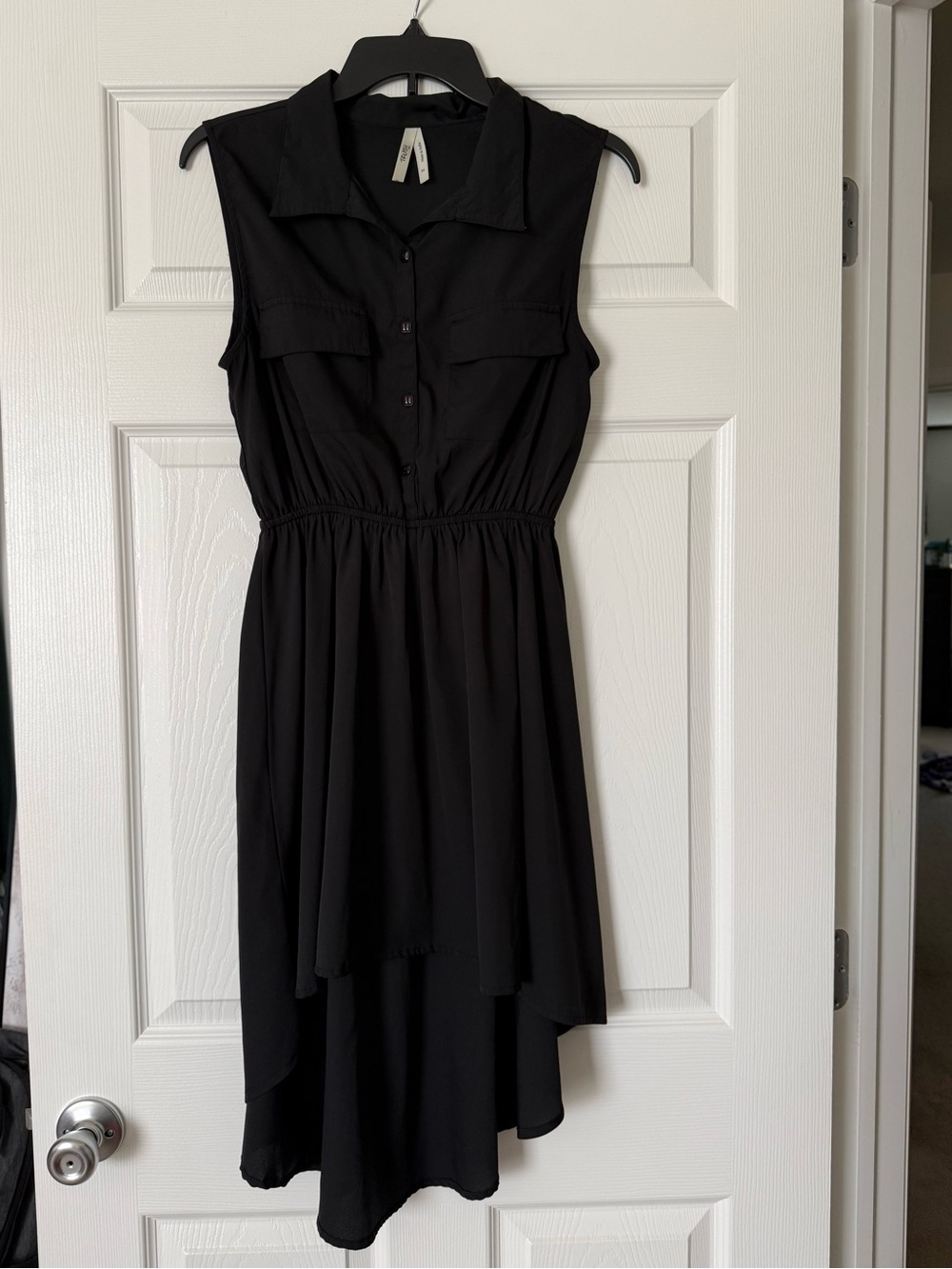 Black high low work dress M